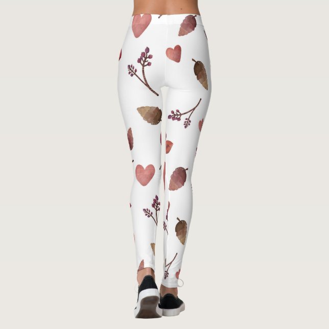 Blätter, Herz, Twigs Leggings (Rückseite)