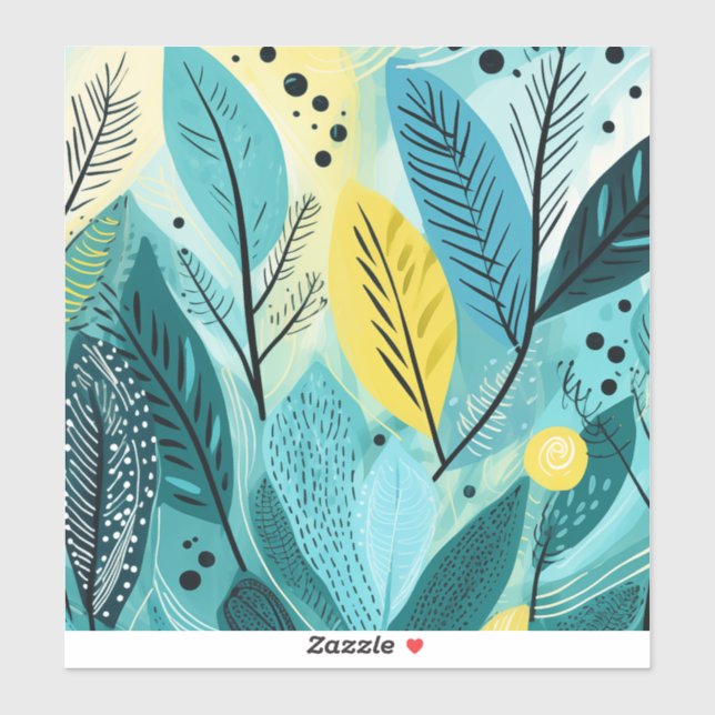 Blätter Hintergrund mit verschiedenen Texturen Aufkleber (Blatt)