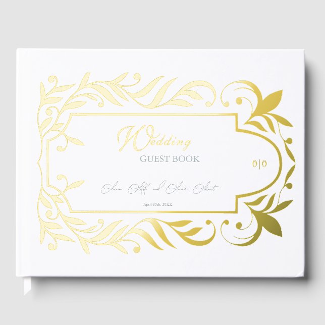 Blätter Hochzeit Gästebuch (Vorderseite)