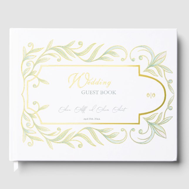 Blätter Hochzeit Gästebuch (Vorderseite)