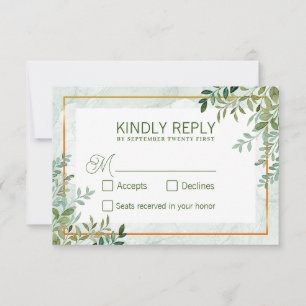 Blätter Hochzeit Rsvp Karte