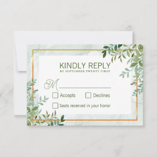 Blätter Hochzeit Rsvp Karte