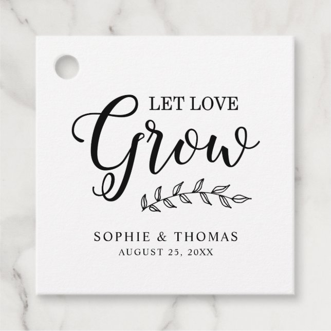 Blätter Hochzeiten Lassend Liebe wachsen Geschenkanhänger (Vorderseite)