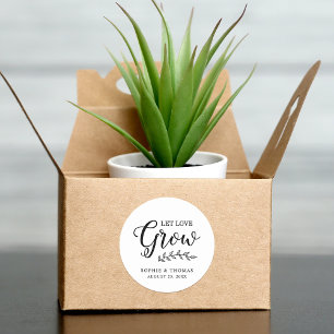 Blätter Hochzeiten Lassend Liebe wachsen Runder Aufkleber