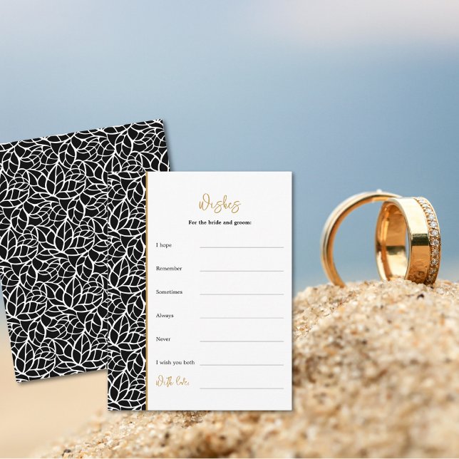 Blätter Hochzeiten Thema wünscht Braut & Groom Begleitkarte (Leaves Wedding Theme Wishes to Bride & Groom Enclosure Card)