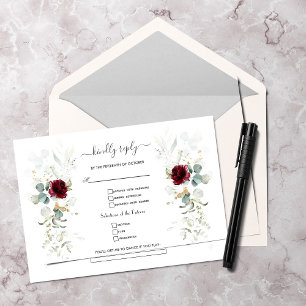 Blätter Hochzeitsauftritte für die Aquarellmauer RSVP Karte