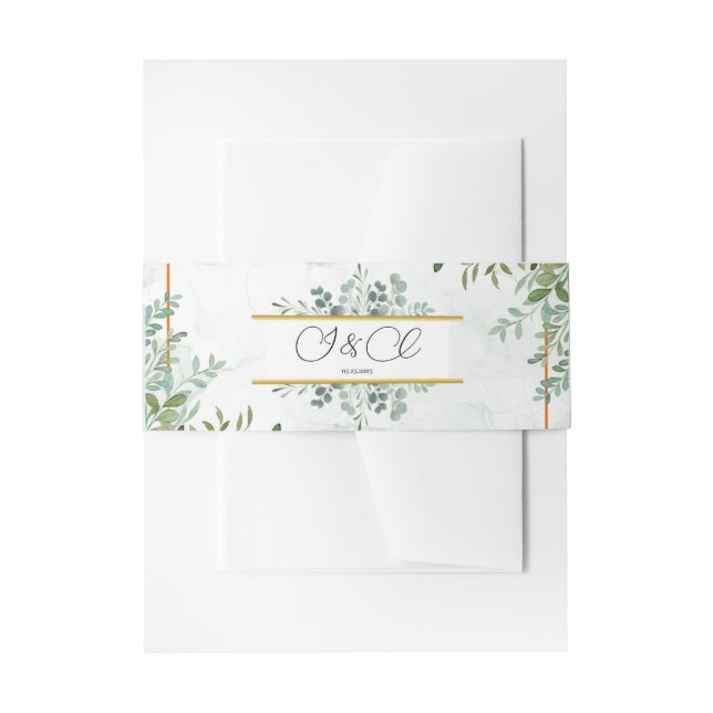 Blätter Hochzeitsfeier Einladungsbanderole (Vorderseite Beispiel)