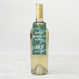 Blätter Hochzeitsfeier Monstera Flaschenanhänger