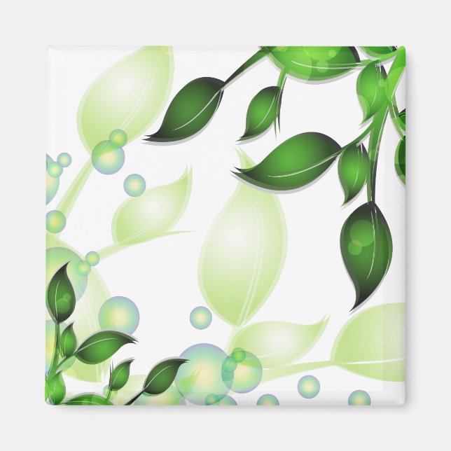 Blätter im Garten "Fresh Garden" Magnet (Vorne)