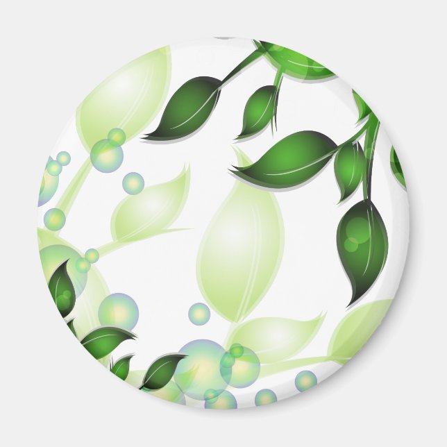 Blätter im Garten "Fresh Garden" Magnet (Vorne)