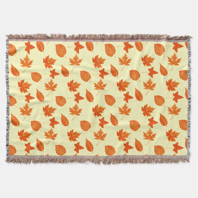 Blätter im Herbst - blassgelb und orange Decke (Vorderseite)