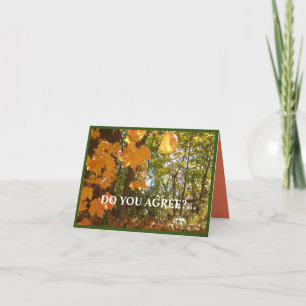 Blätter im Herbst färben sich Karte