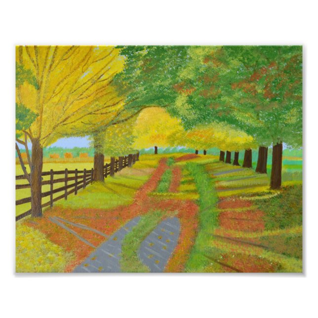 Blätter im Herbst gefallen Fotodruck (Vorne)