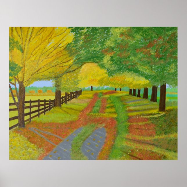 Blätter im Herbst gefallen Poster (Vorne)