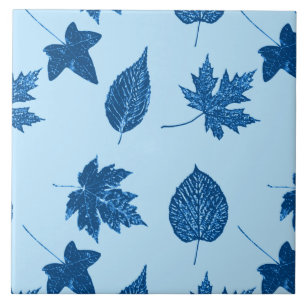 Blätter im Herbst - Indigo und blass Fliese