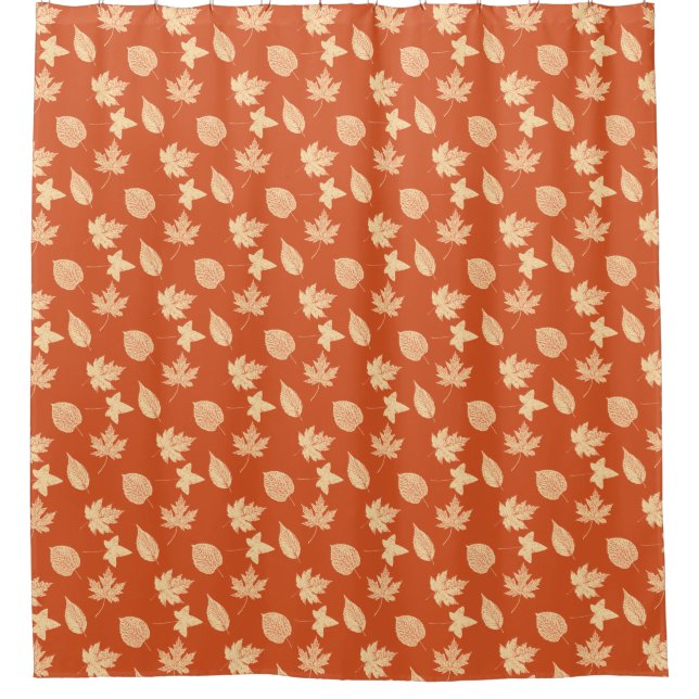 Blätter im Herbst - Mandarine Duschvorhang (Vorderseite)