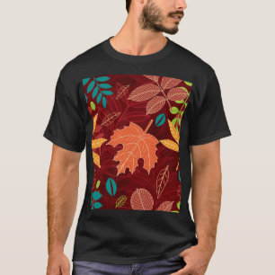 Blätter im Herbst: Nahtloses Naturmuster T-Shirt