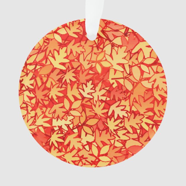 Blätter im Herbst, Orange und Gold Ornament (Vorderseite)