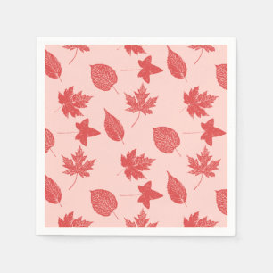 Blätter im Herbst - orange und rosa Serviette