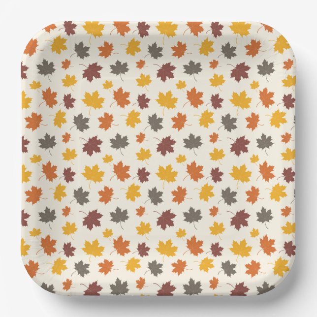 Blätter im Herbst Pappteller (Vorderseite)