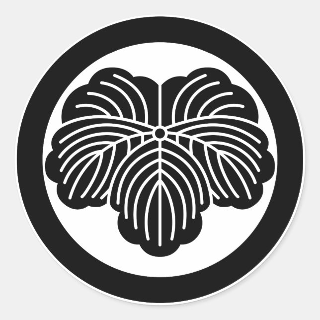 Blätter im Kreis Runder Aufkleber (Vorderseite)