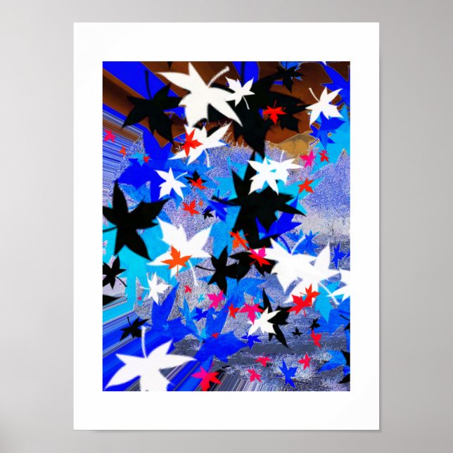 Blätter im Mondlicht Poster (Vorne)