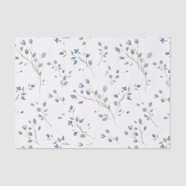 Blätter im Pastel Watercolor-Stil Seidenpapier (Vorderseite)