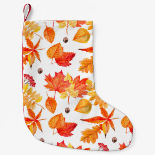 Blätter in Aquarellfarben nahtlos Kleiner Weihnachtsstrumpf