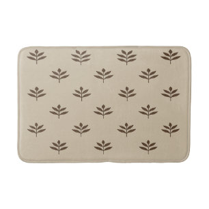Blätter in Beige und Braun Bath Mat Badematte
