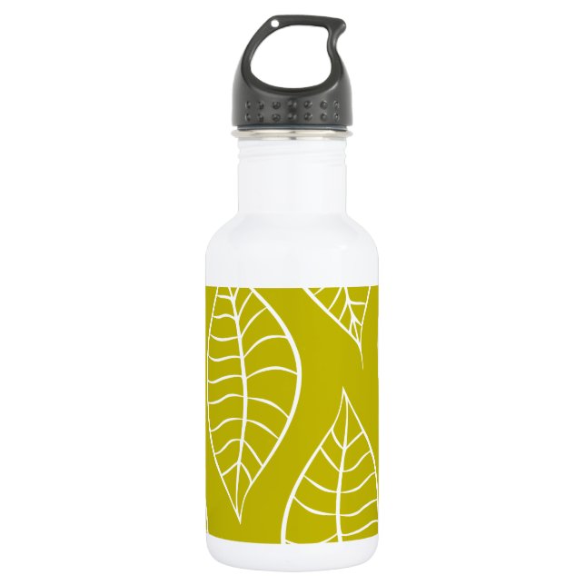 Blätter in Ctron Edelstahlflasche (Vorderseite)