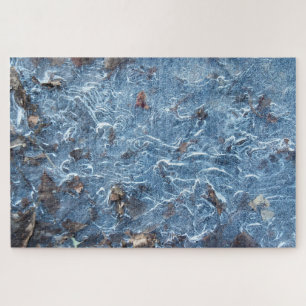Blätter in Eisen (blau) Puzzle