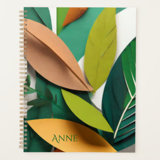 Blätter in Grün und Gold schneiden Planer