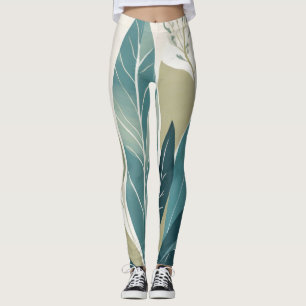 Blätter in Grüntönen Leggings