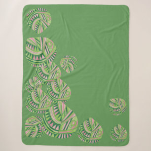 Blätter Jazz / Green Dusty Pink 4 Sherpadecke