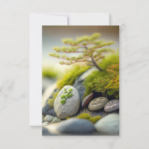 Blätter Kiesel Ruhe Stille Natur Friedlicher Fluss Dankeskarte