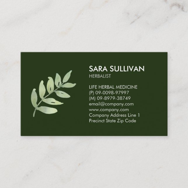 Blätter Kräutermedizin Visitenkarte (Vorderseite)