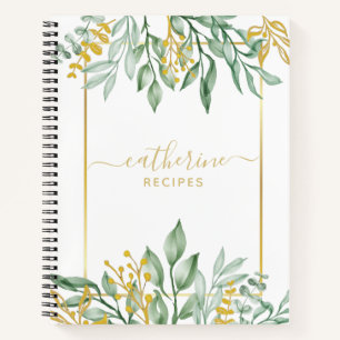 Blätter Leere eigene Kochbuch Rezept zum Schreiben Notizbuch