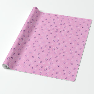 Blätter Lila weiße Konturen, rosa Wrapping Paper Geschenkpapier