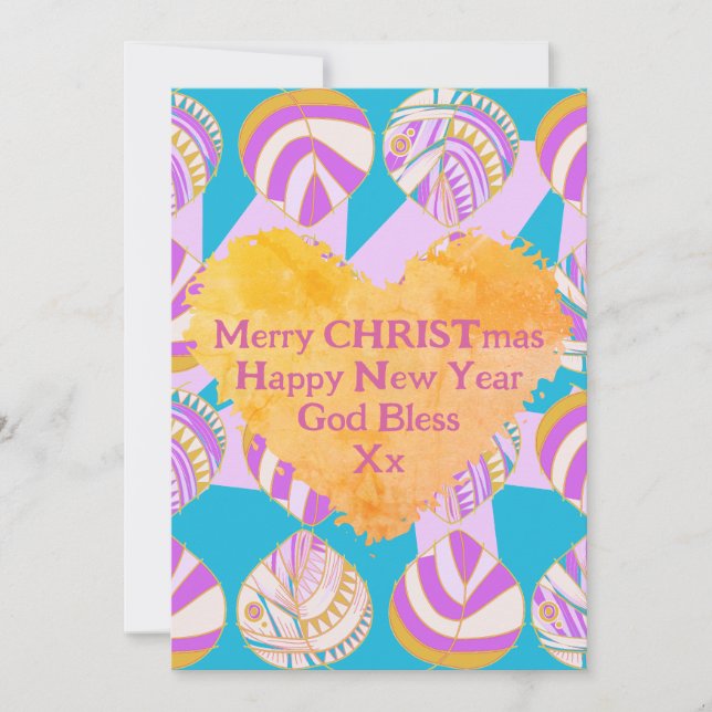 Blätter Lilac Gold Türkis Weihnachten (Vorderseite)