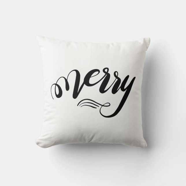 Blätter & lustige Skripte Kissen (Vorderseite)