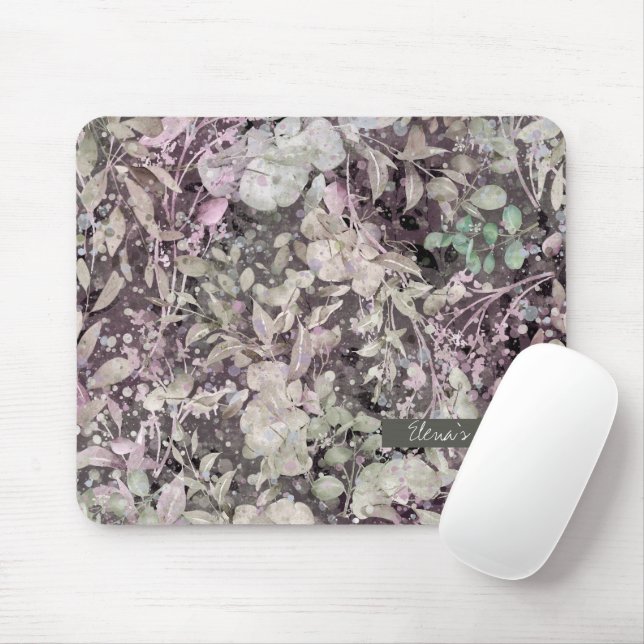 Blätter magisch - bearbeitbarer Text Mousepad (Mit Mouse)