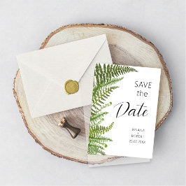 Blätter mit blütengrünen Farnfarnen Einladungspostkarte