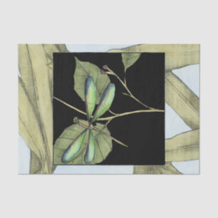 Blätter mit Dragonfly Inset von Jennifer Goldberge Seidenpapier