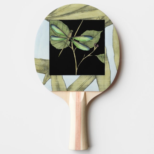 Blätter mit Dragonfly Inset von Jennifer Goldberge Tischtennis Schläger (Vorderseite)