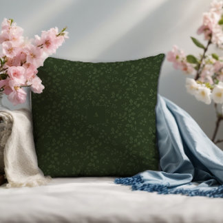 Blätter mit grünen Mustern, Monogramm Kissen