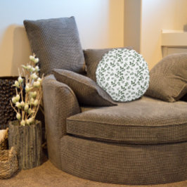 Blätter mit grünen Mustern Rundes Kissen