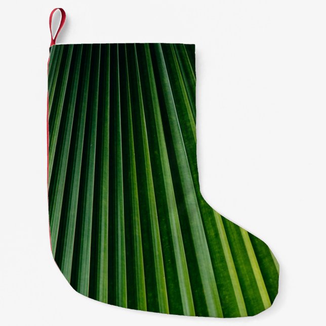 Blätter mit grünen Palmen Kleiner Weihnachtsstrumpf (Vorderseite)
