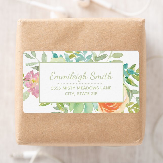 Blätter mit grüner Wasserfarbe Rosa Orangefarbene  (Insitu)