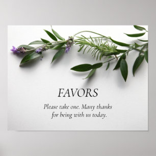 Blätter mit Lavendel Poster