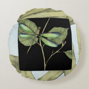 Blätter mit Libellen-Einfügung durch Jennifer Rundes Kissen
